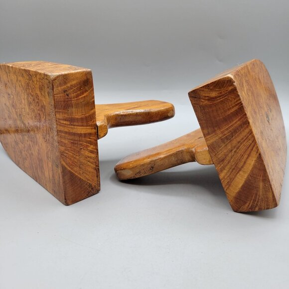 Handcrafted Burlwood Bookends Birdseye Maple Live Edge Natural Grain and Texture - Picture 6 of 8